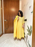 Yellow Angrakha Style Suit