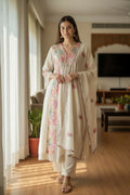 Ivory Floral Cotton Suit