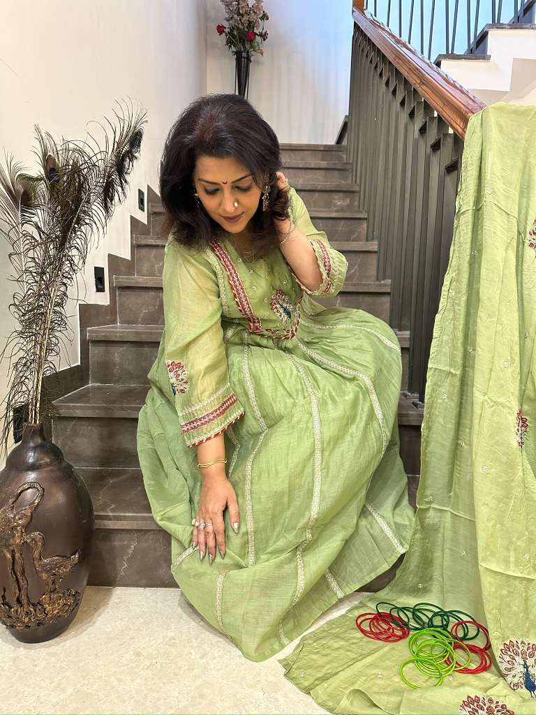Mul chanderi suit