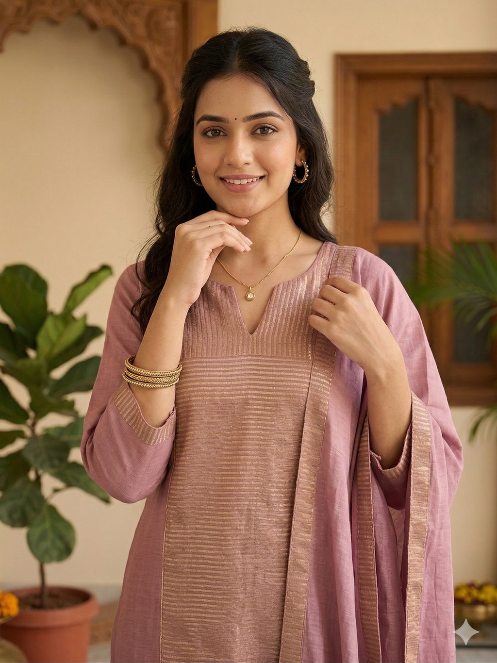 Mul Chanderi Suit