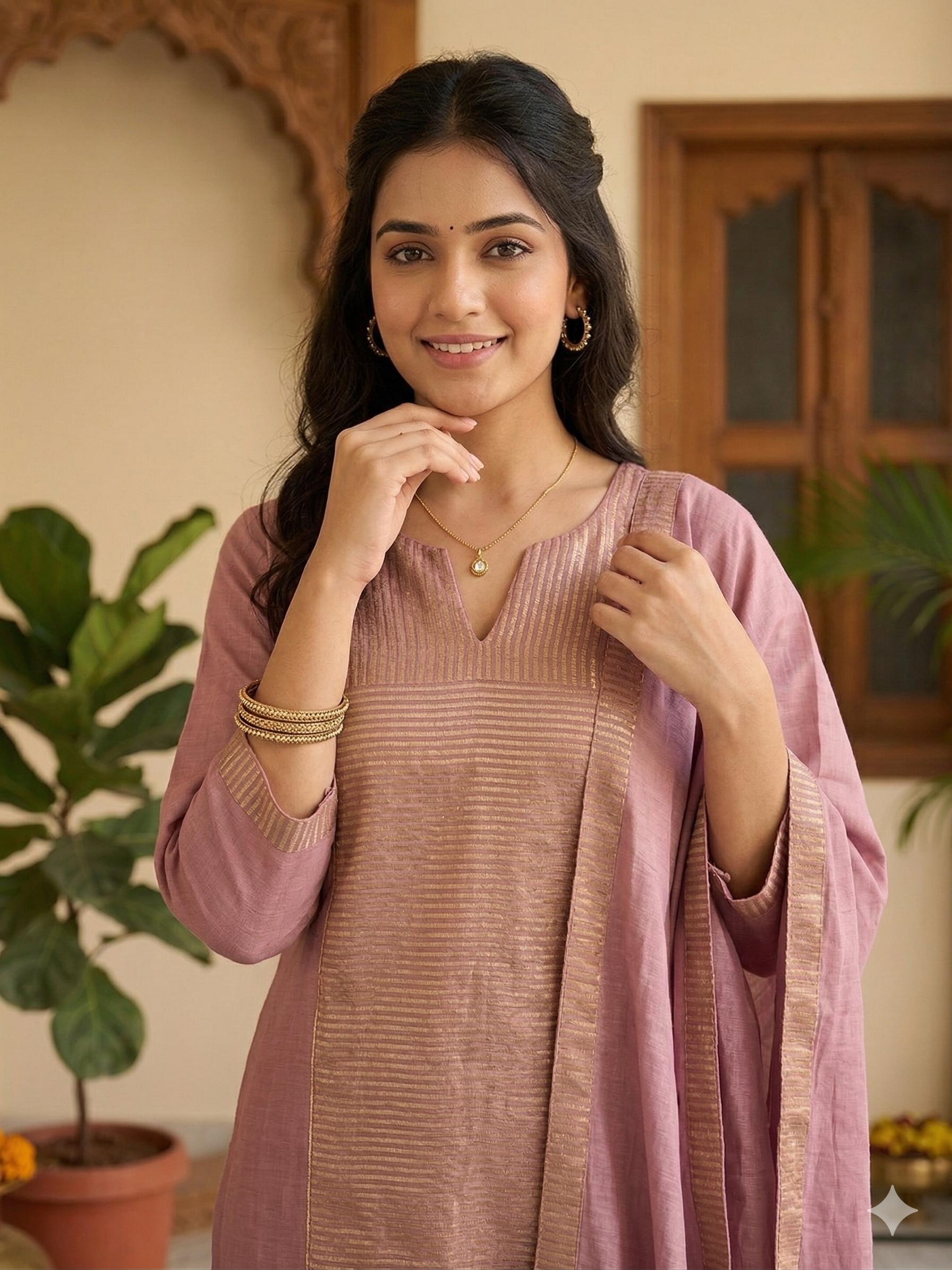 Mul Chanderi Suit