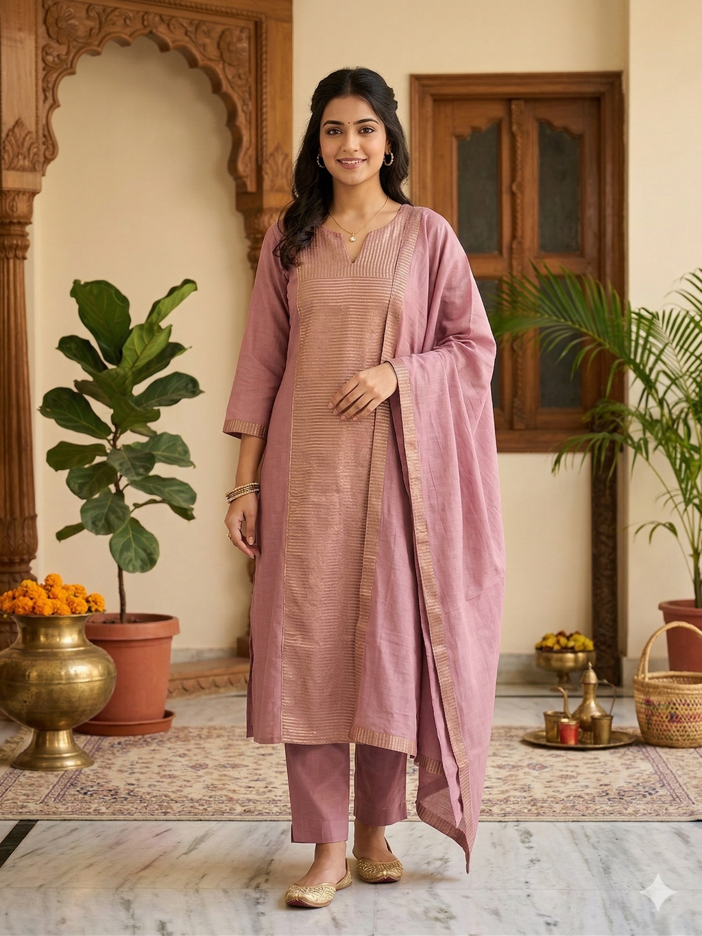 Mul Chanderi Suit
