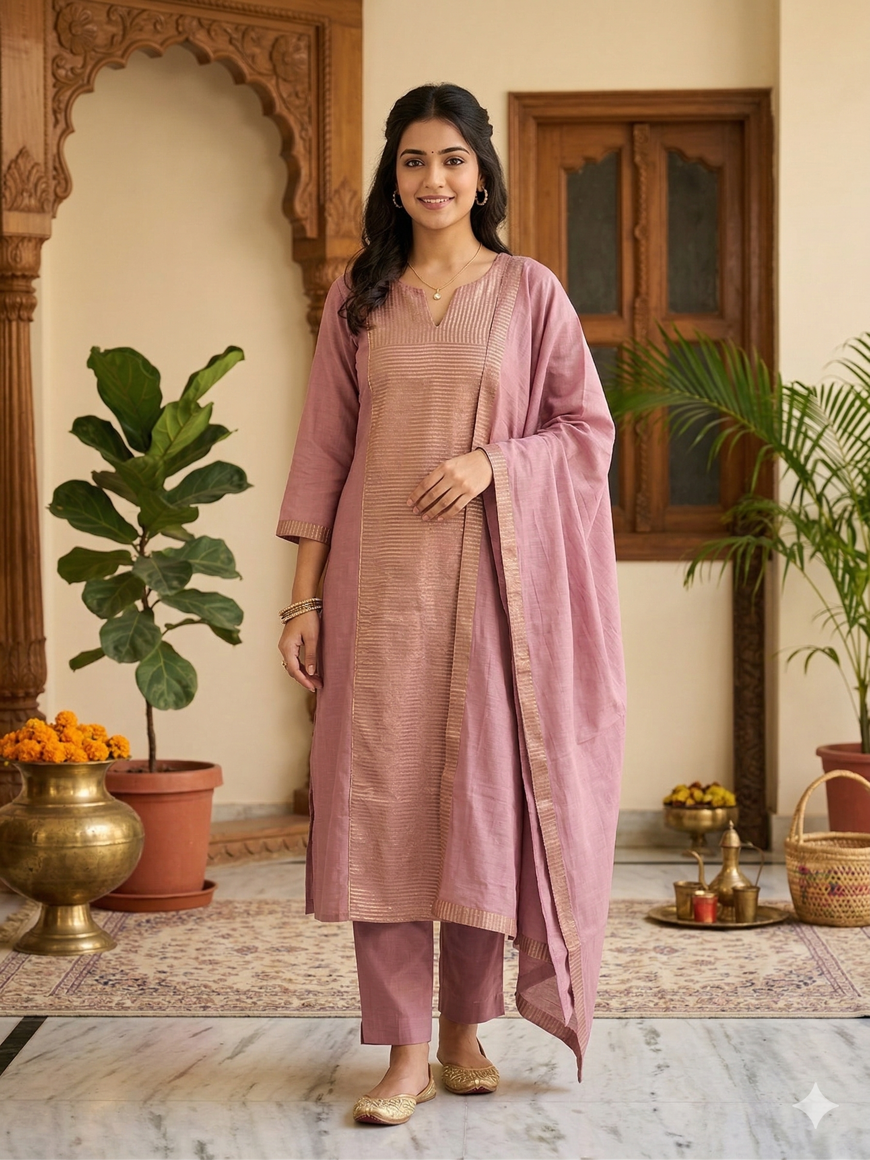 Mul Chanderi Suit