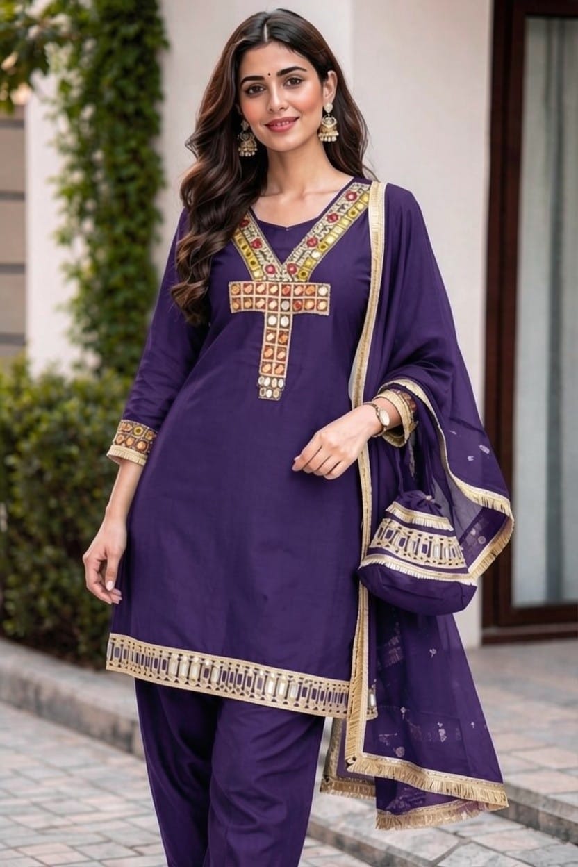 Elegant Mirror Work Suit