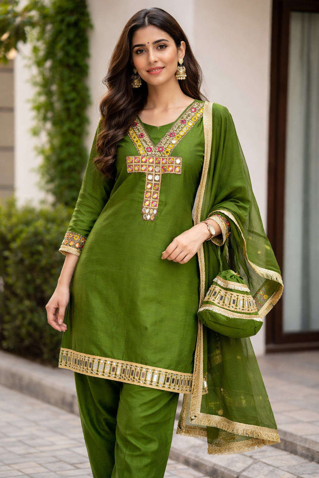 Elegant Mirror Work Suit